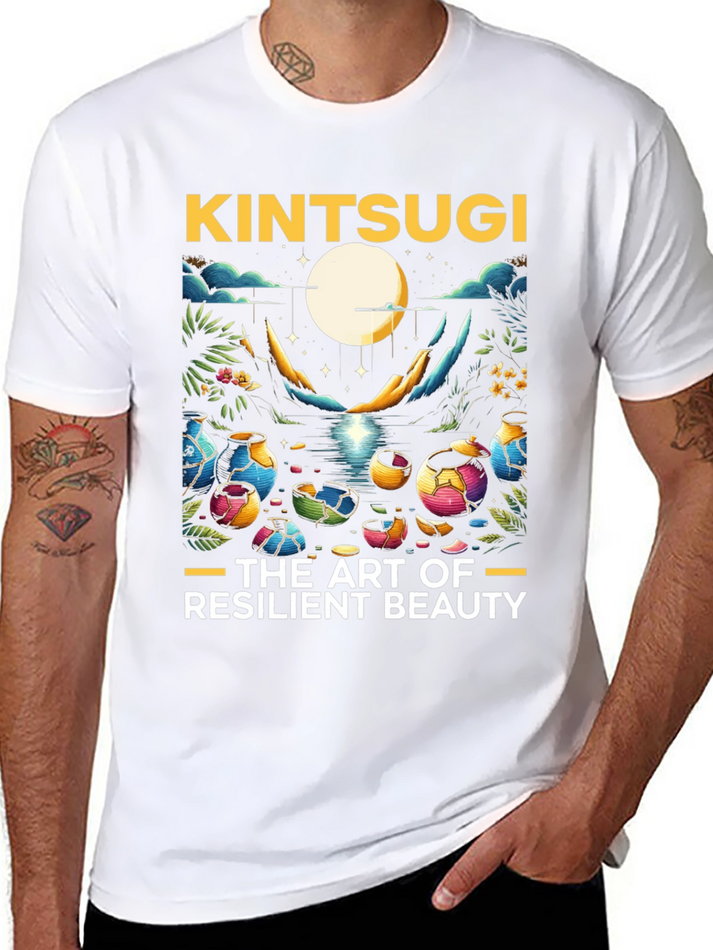 Kintsugi Art T-Shirt - Resilient Beauty