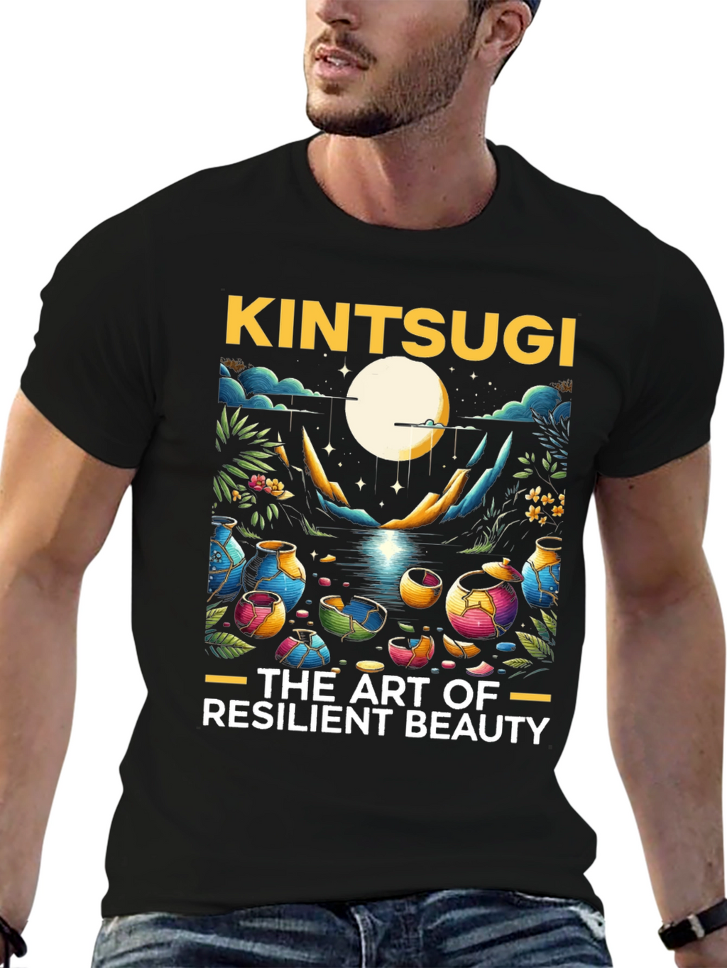 Kintsugi Art T-Shirt - Resilient Beauty