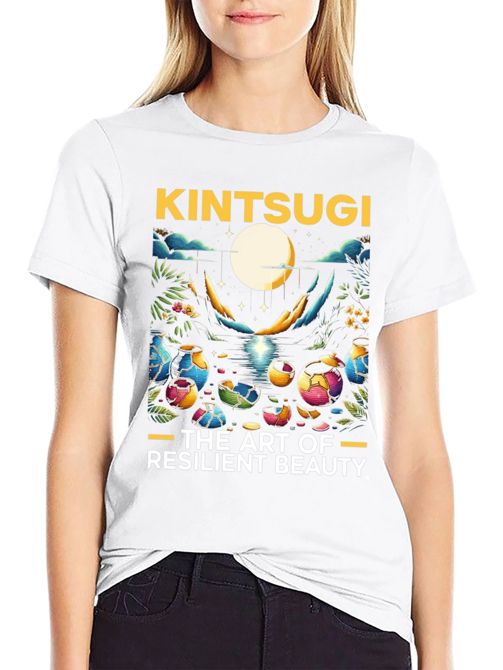 Kintsugi Art T-Shirt - Resilient Beauty
