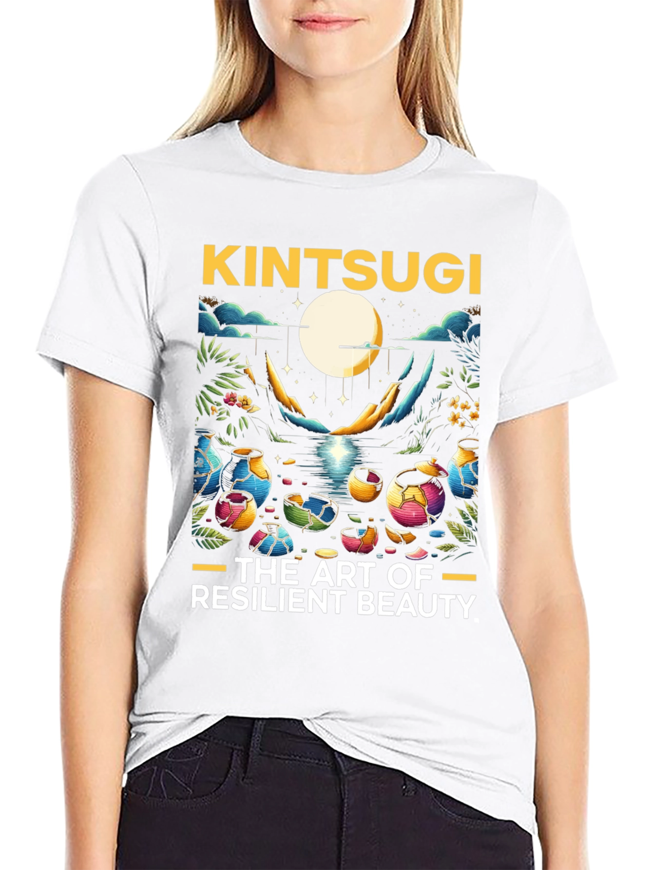 Kintsugi Art T-Shirt - Resilient Beauty