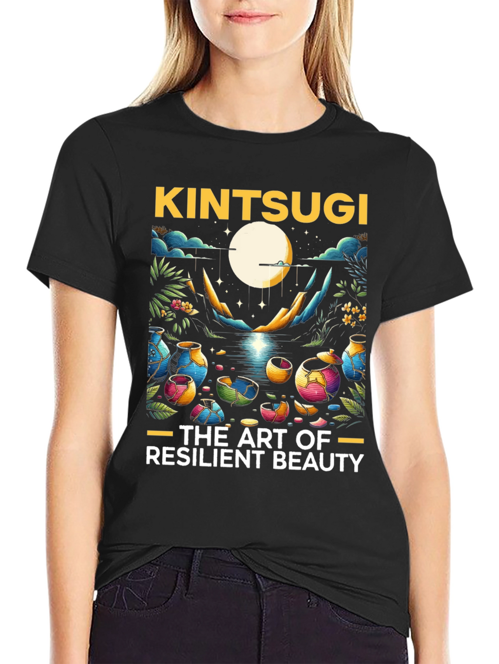 Kintsugi Art T-Shirt - Resilient Beauty