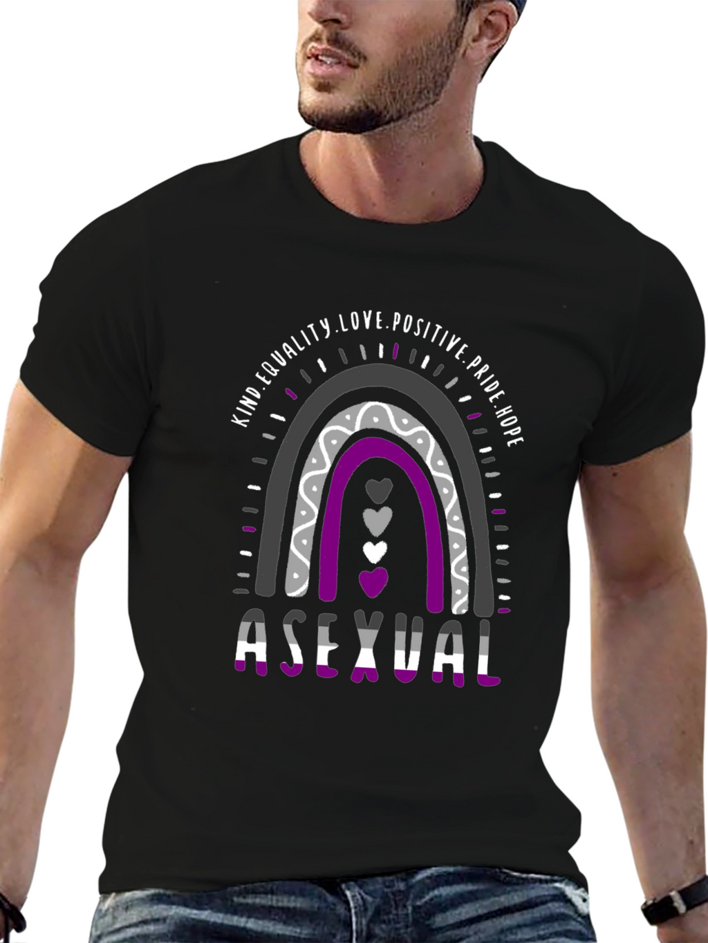 Asexual Pride Rainbow T-Shirt Equality Love