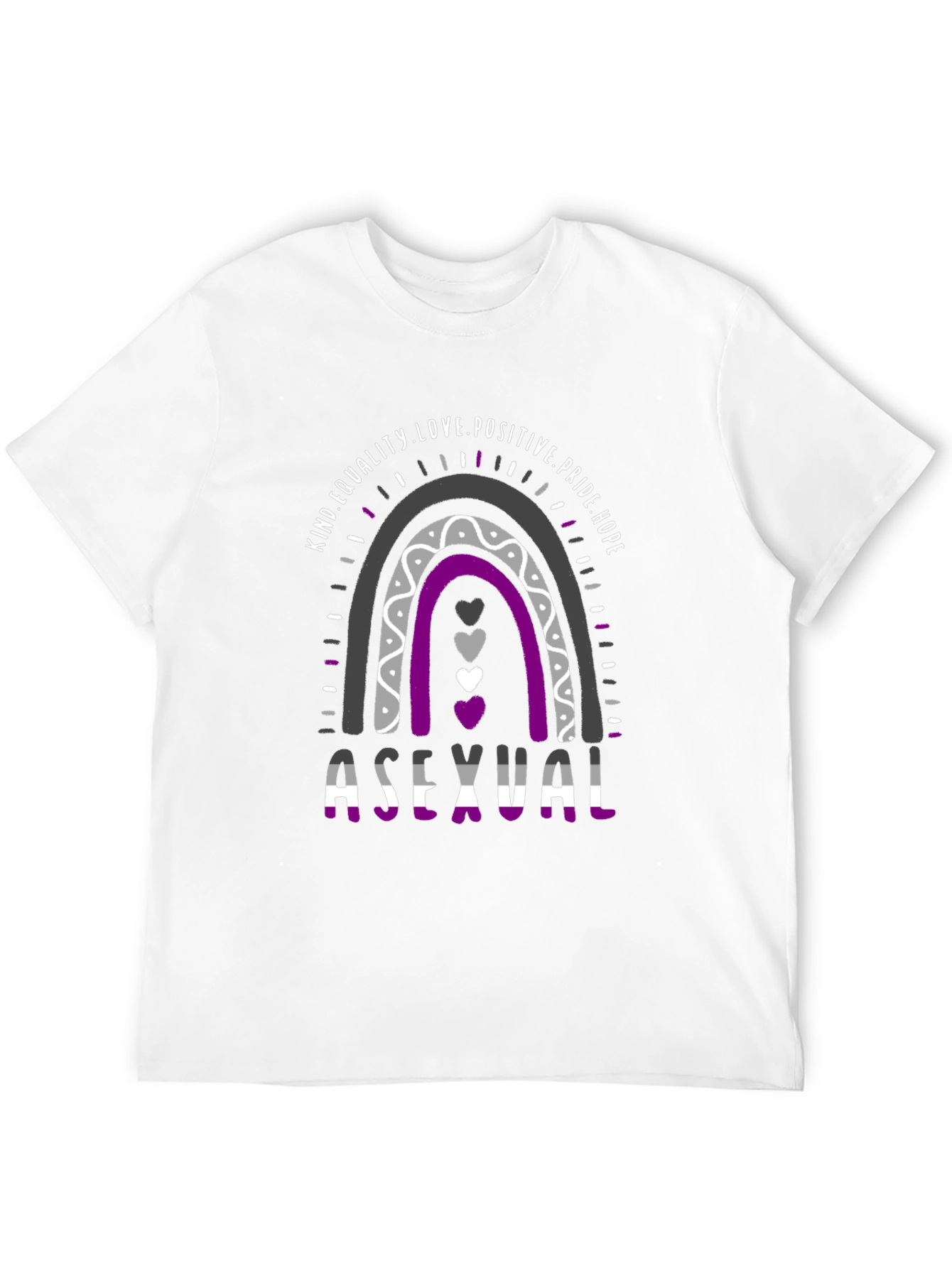 Asexual Pride Rainbow T-Shirt Equality Love