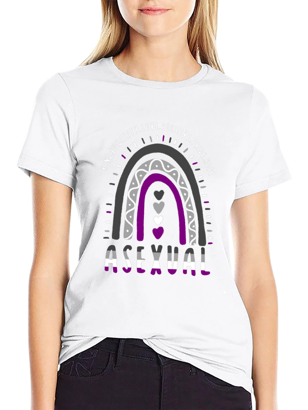 Asexual Pride Rainbow T-Shirt Equality Love