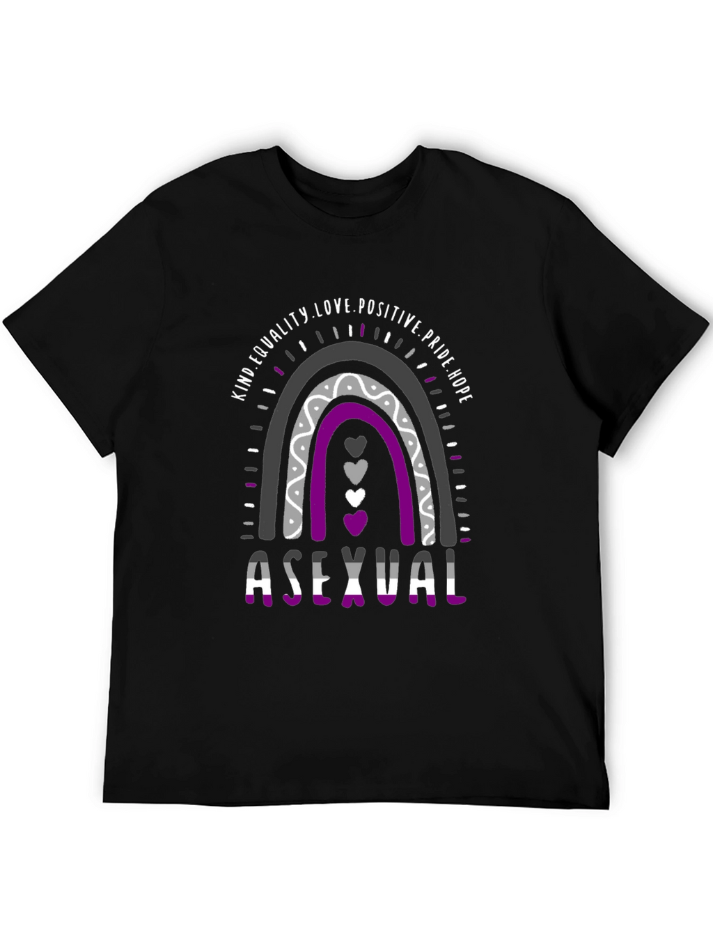 Asexual Pride Rainbow T-Shirt Equality Love