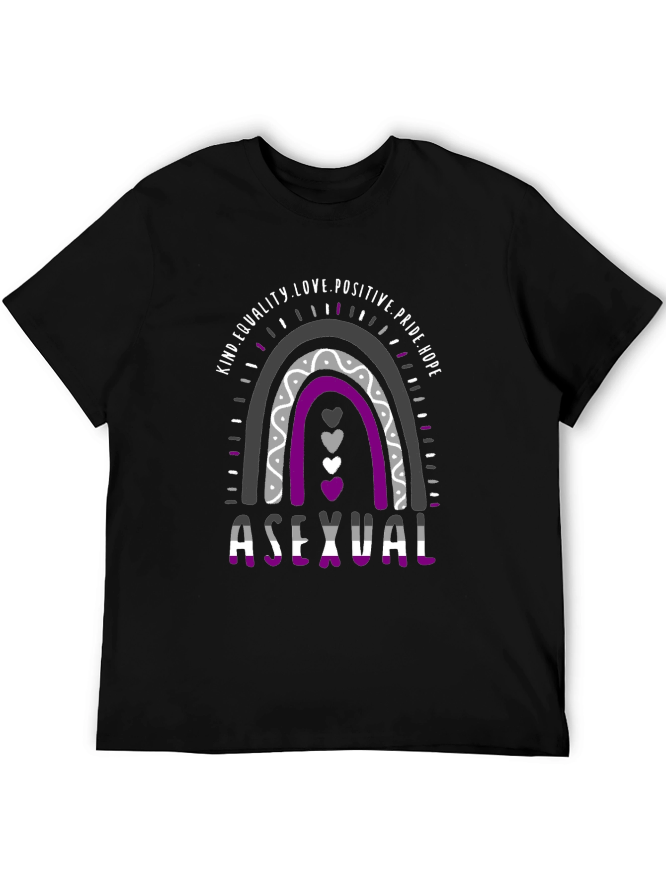 Asexual Pride Rainbow T-Shirt Equality Love
