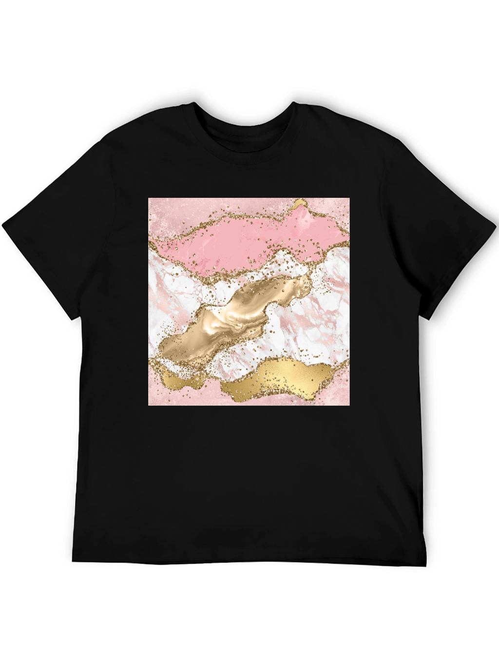 Pink & Gold Marble Graphic T-Shirt