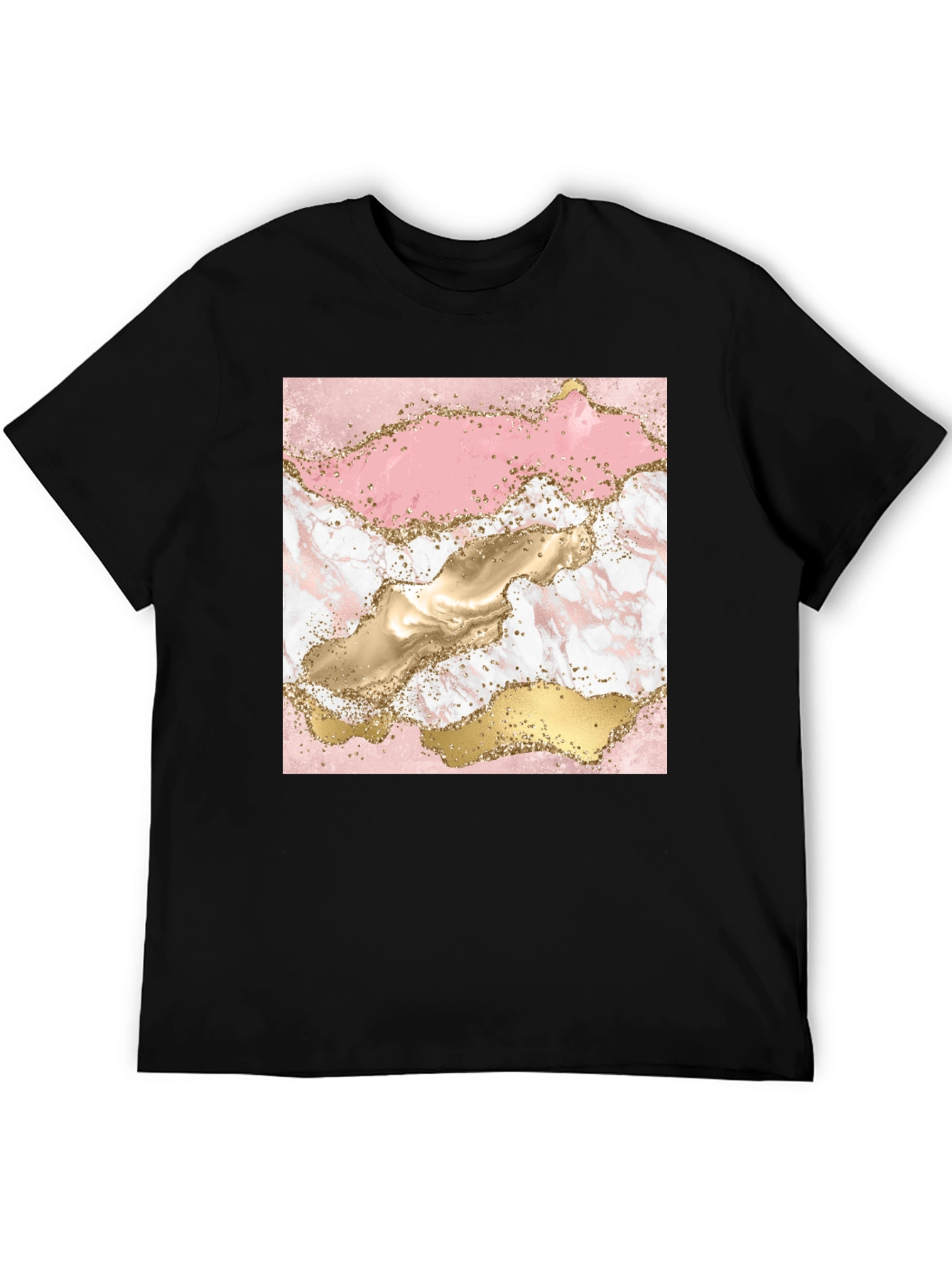 Pink & Gold Marble Graphic T-Shirt
