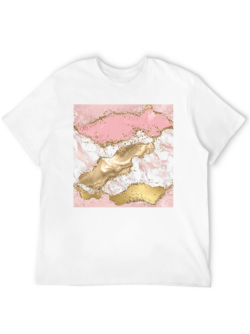 Pink & Gold Marble Graphic T-Shirt