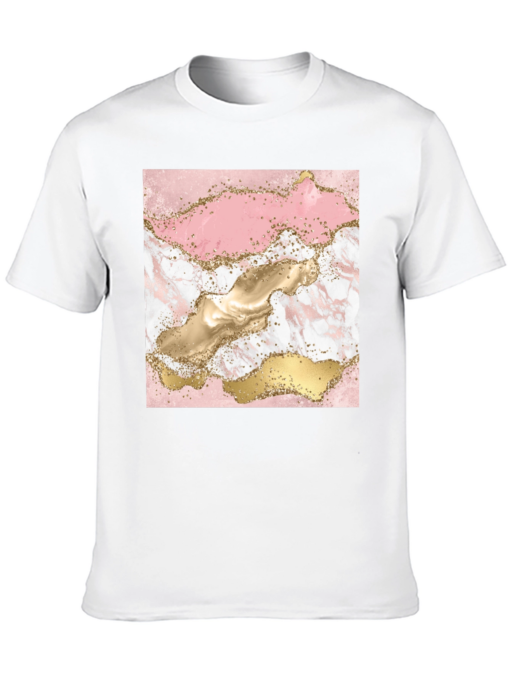 Pink & Gold Marble Graphic T-Shirt