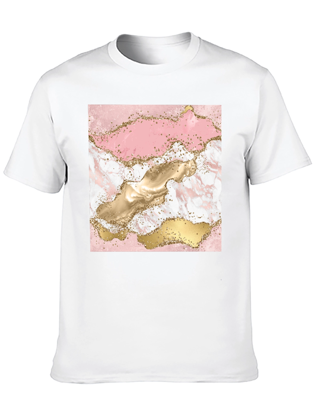 Pink & Gold Marble Graphic T-Shirt