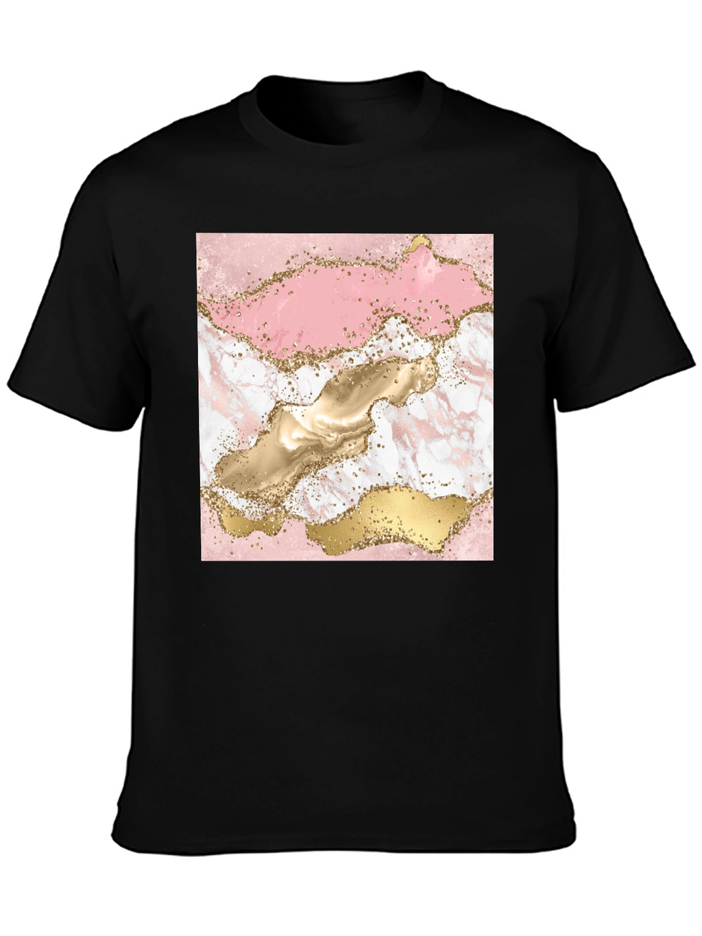 Pink & Gold Marble Graphic T-Shirt