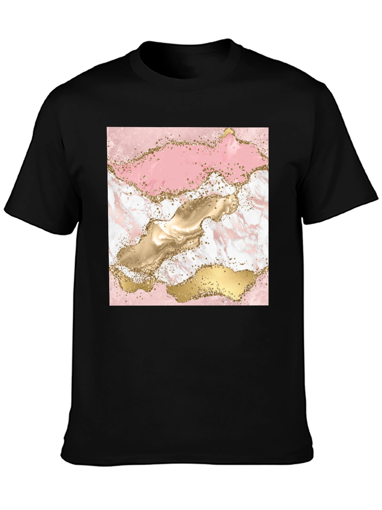 Pink & Gold Marble Graphic T-Shirt