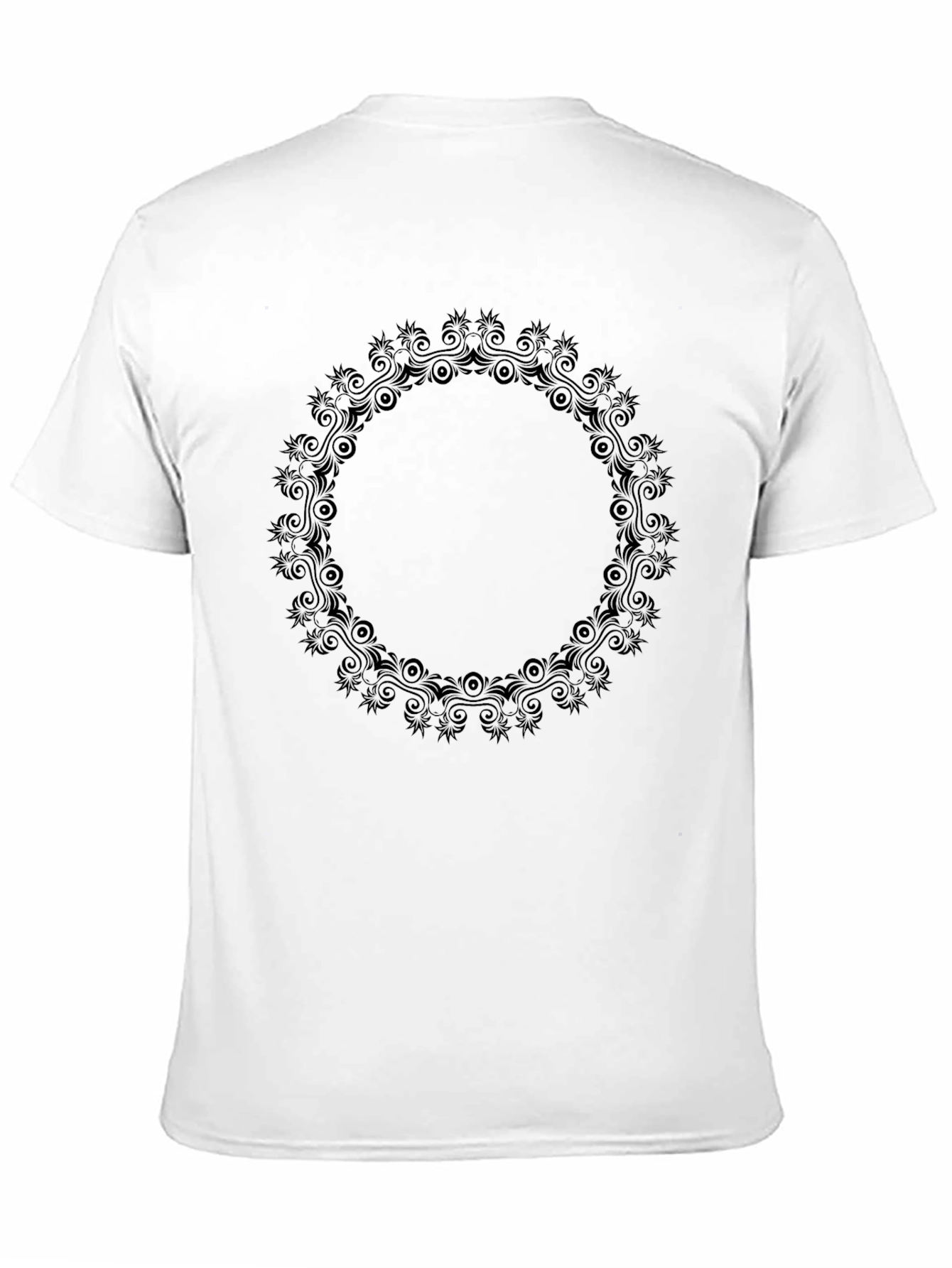 Mens Black Graphic Tee - Circular Design