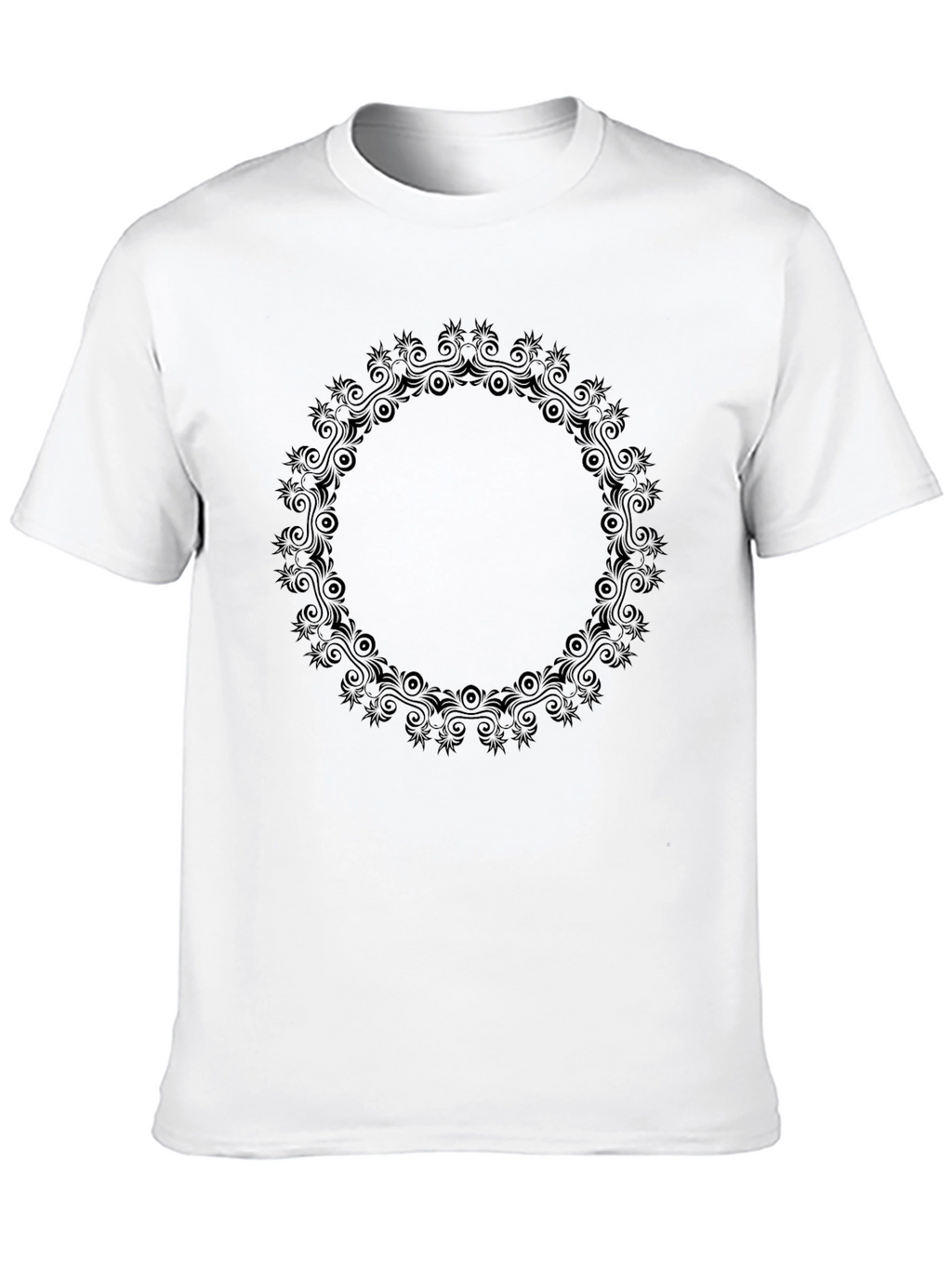 Mens Black Graphic Tee - Circular Design