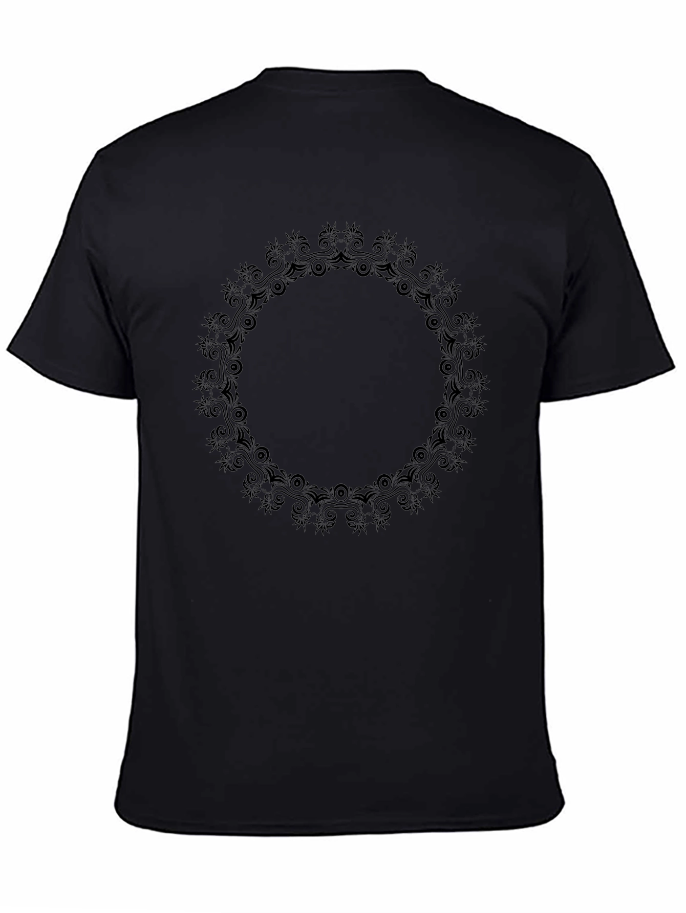 Mens Black Graphic Tee - Circular Design