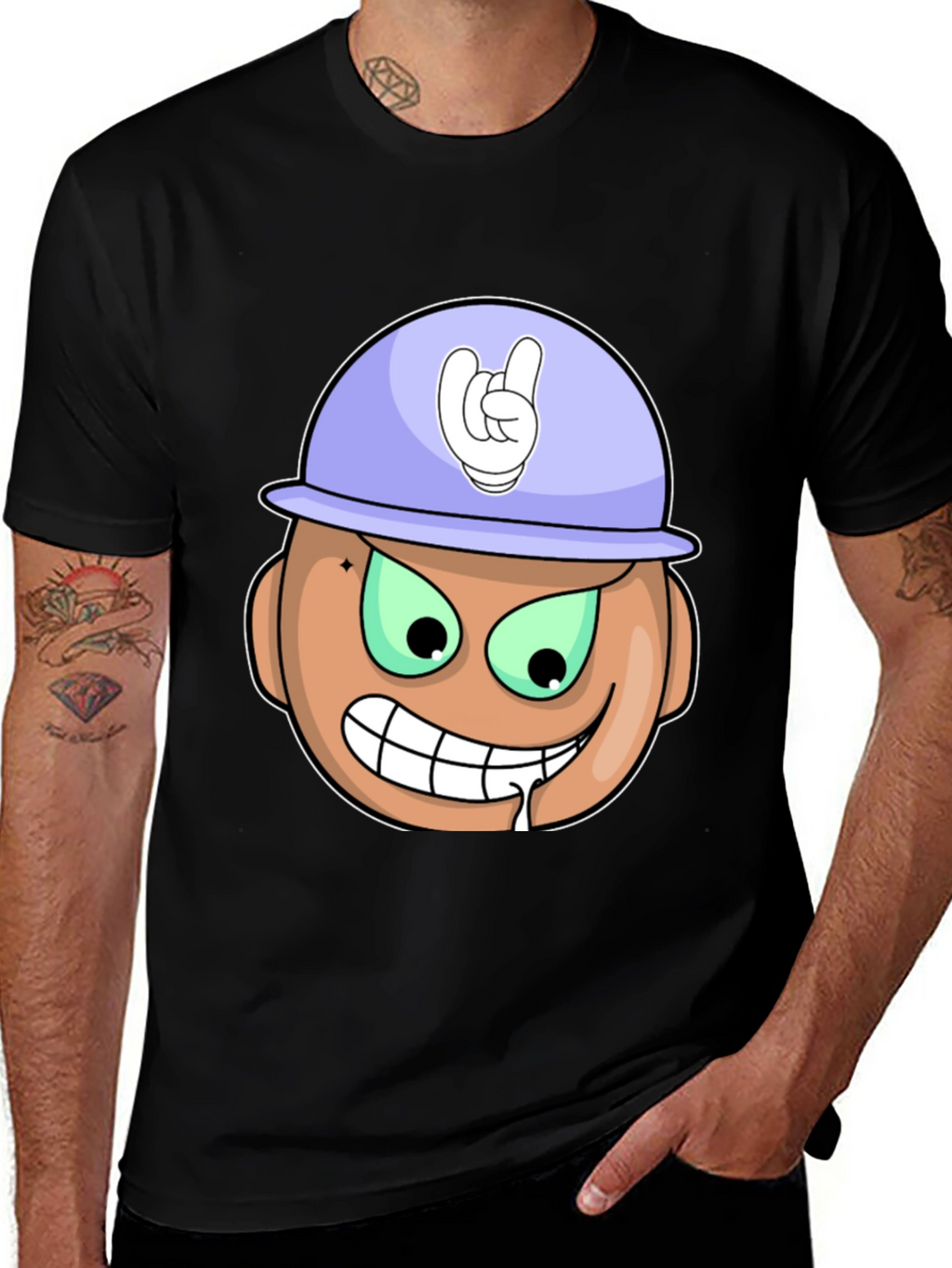 Cartoon Grinning Face T-Shirt
