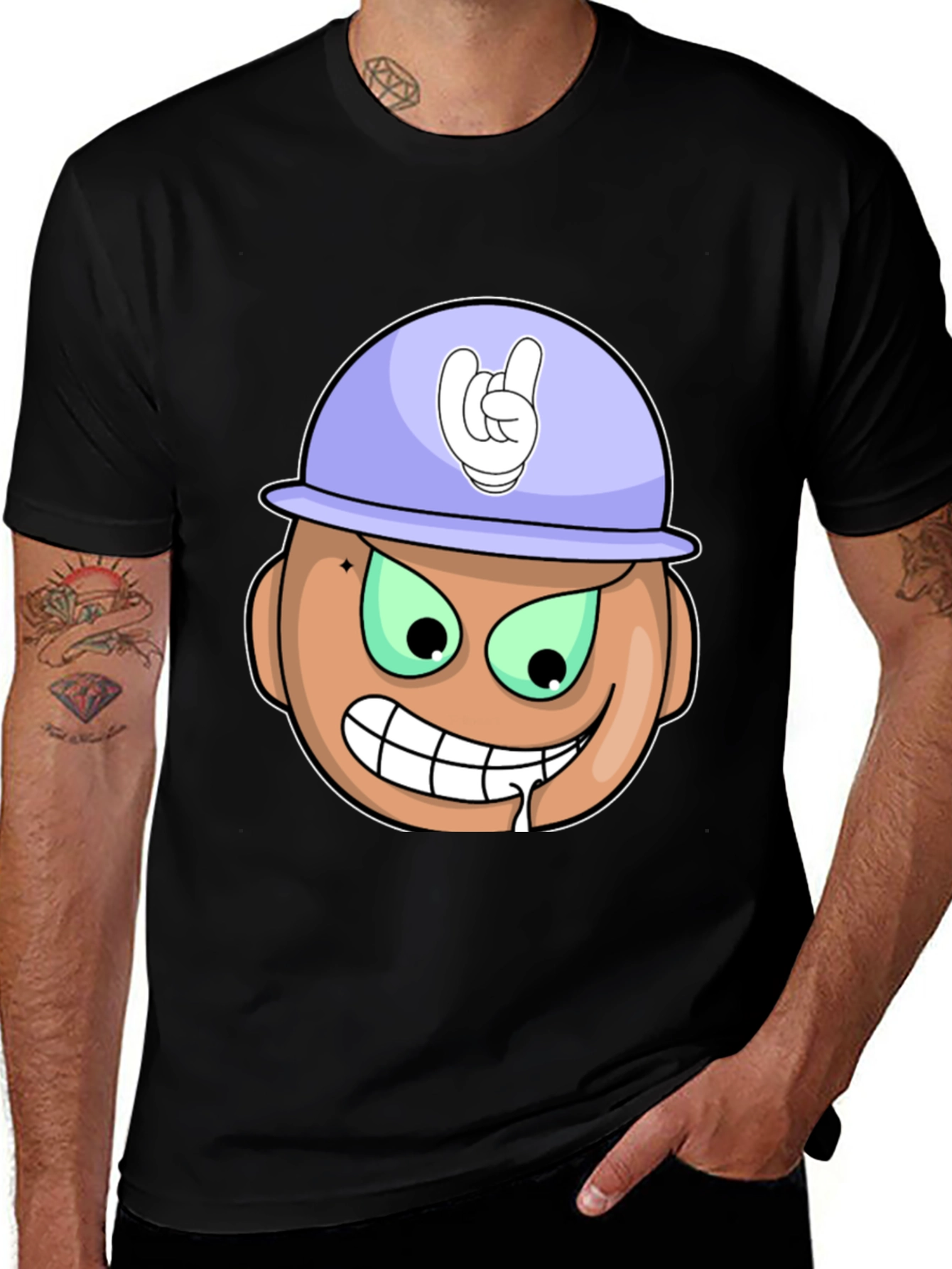 Cartoon Grinning Face T-Shirt