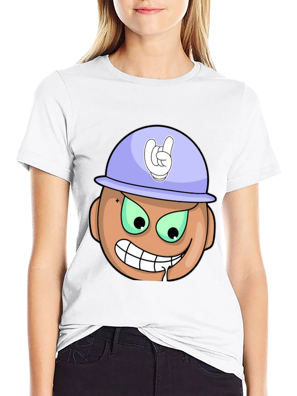 Cartoon Grinning Face T-Shirt