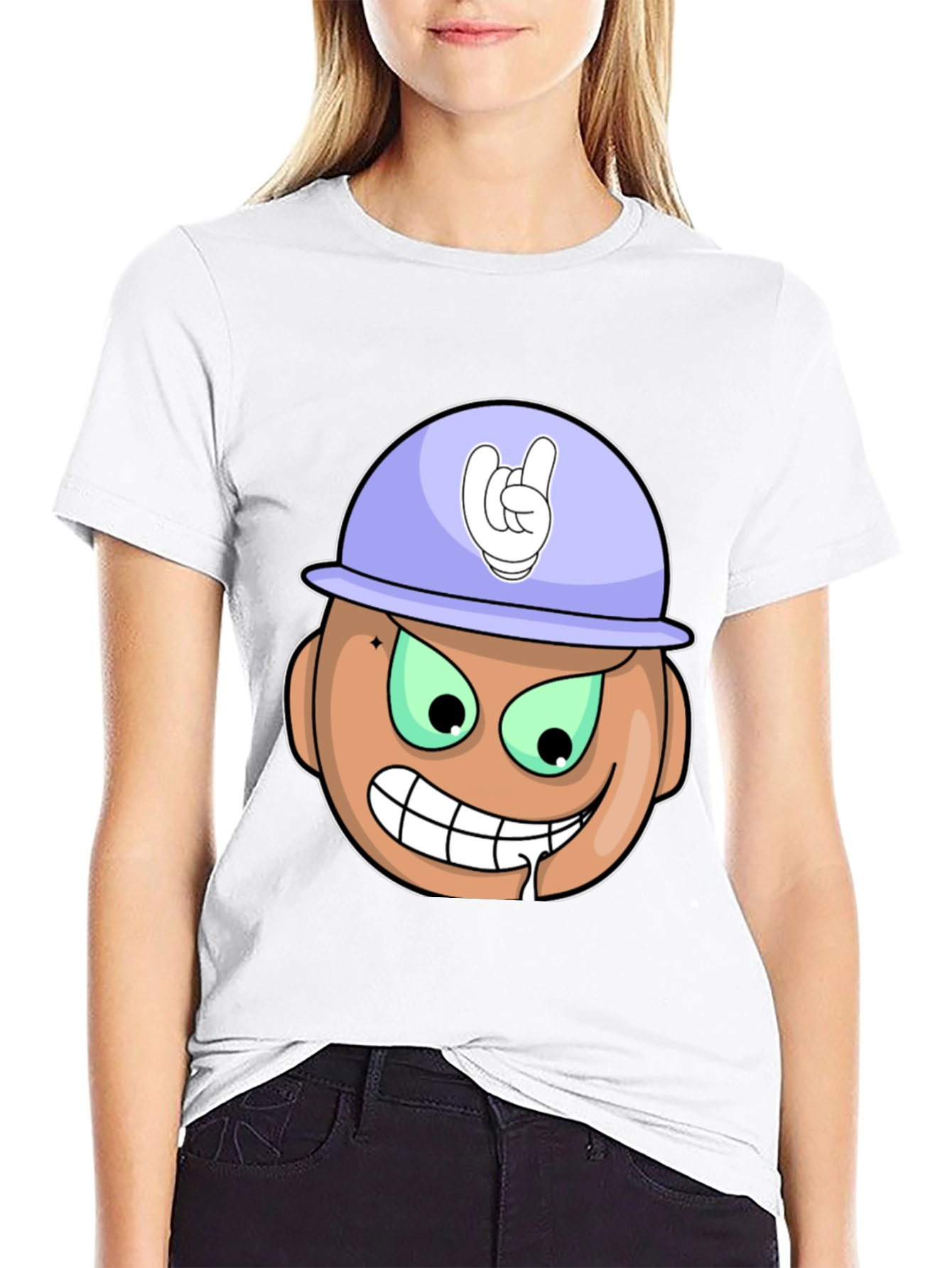 Cartoon Grinning Face T-Shirt