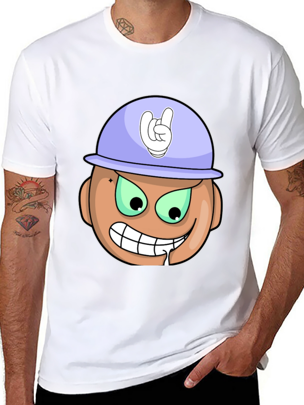 Cartoon Grinning Face T-Shirt