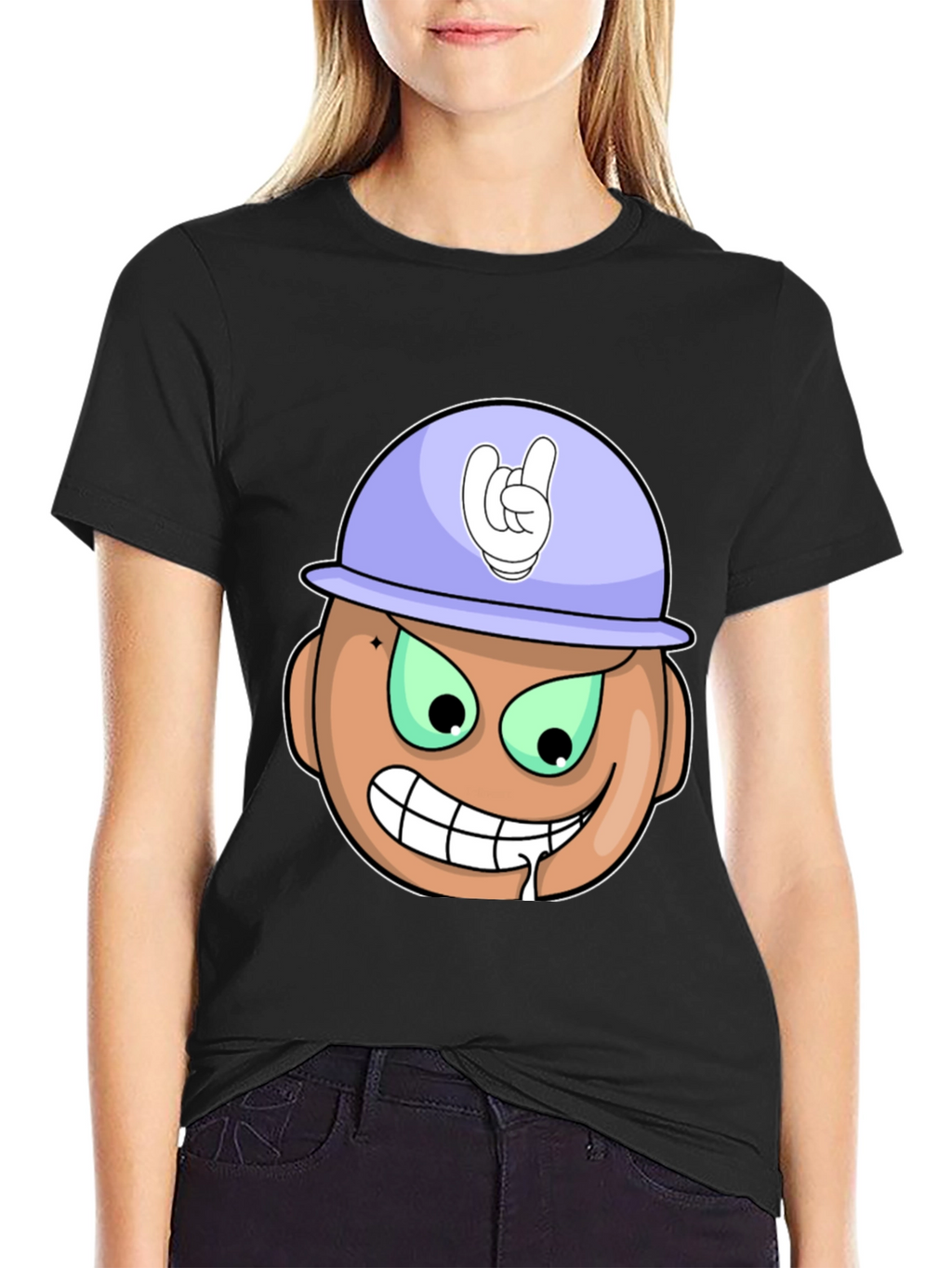Cartoon Grinning Face T-Shirt