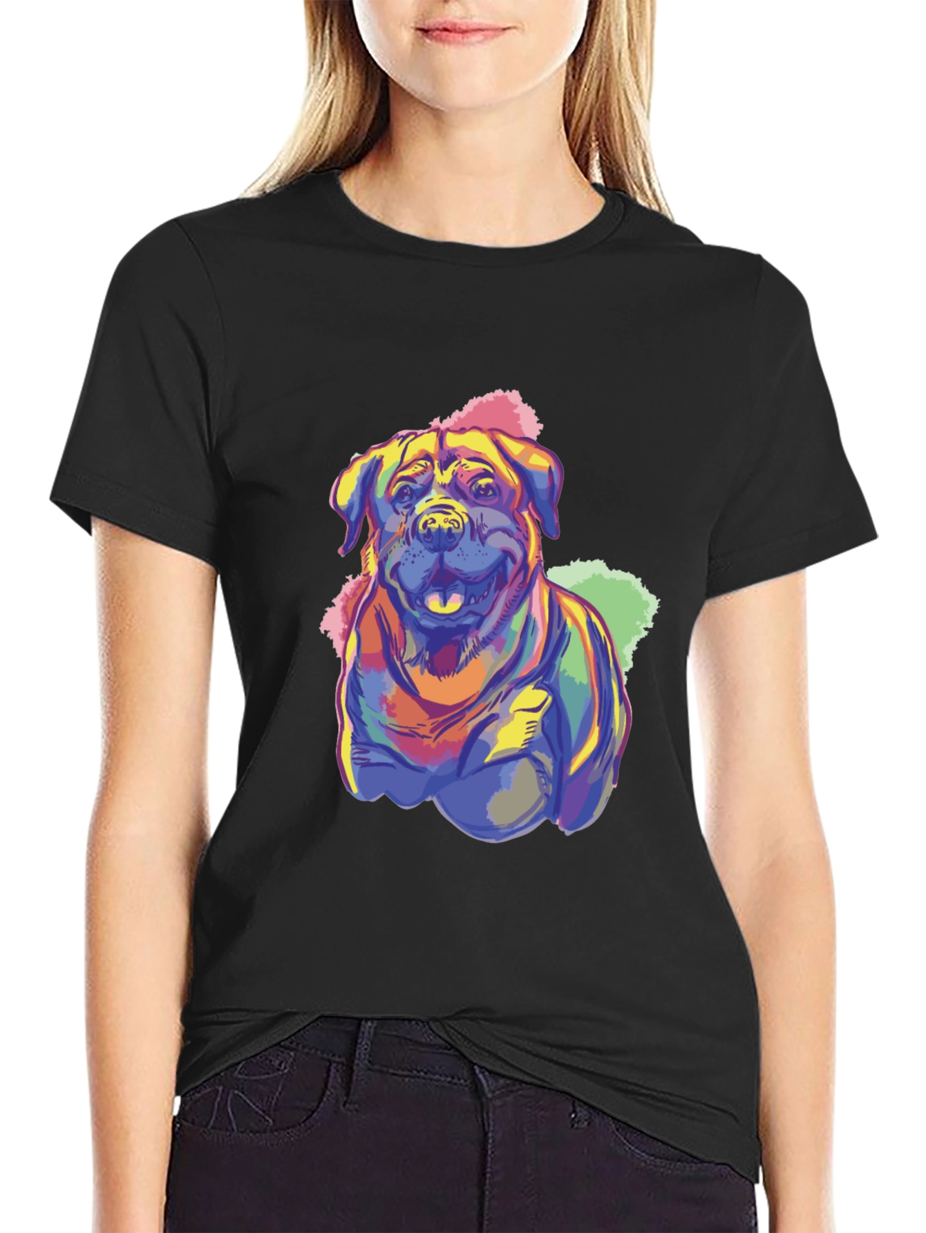 Dog Art T-Shirt - Colorful Graphic Print