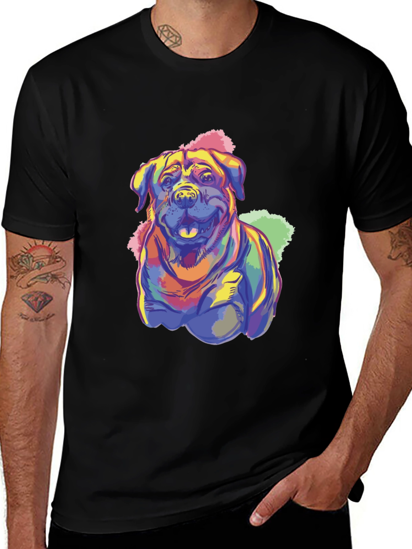 Dog Art T-Shirt - Colorful Graphic Print
