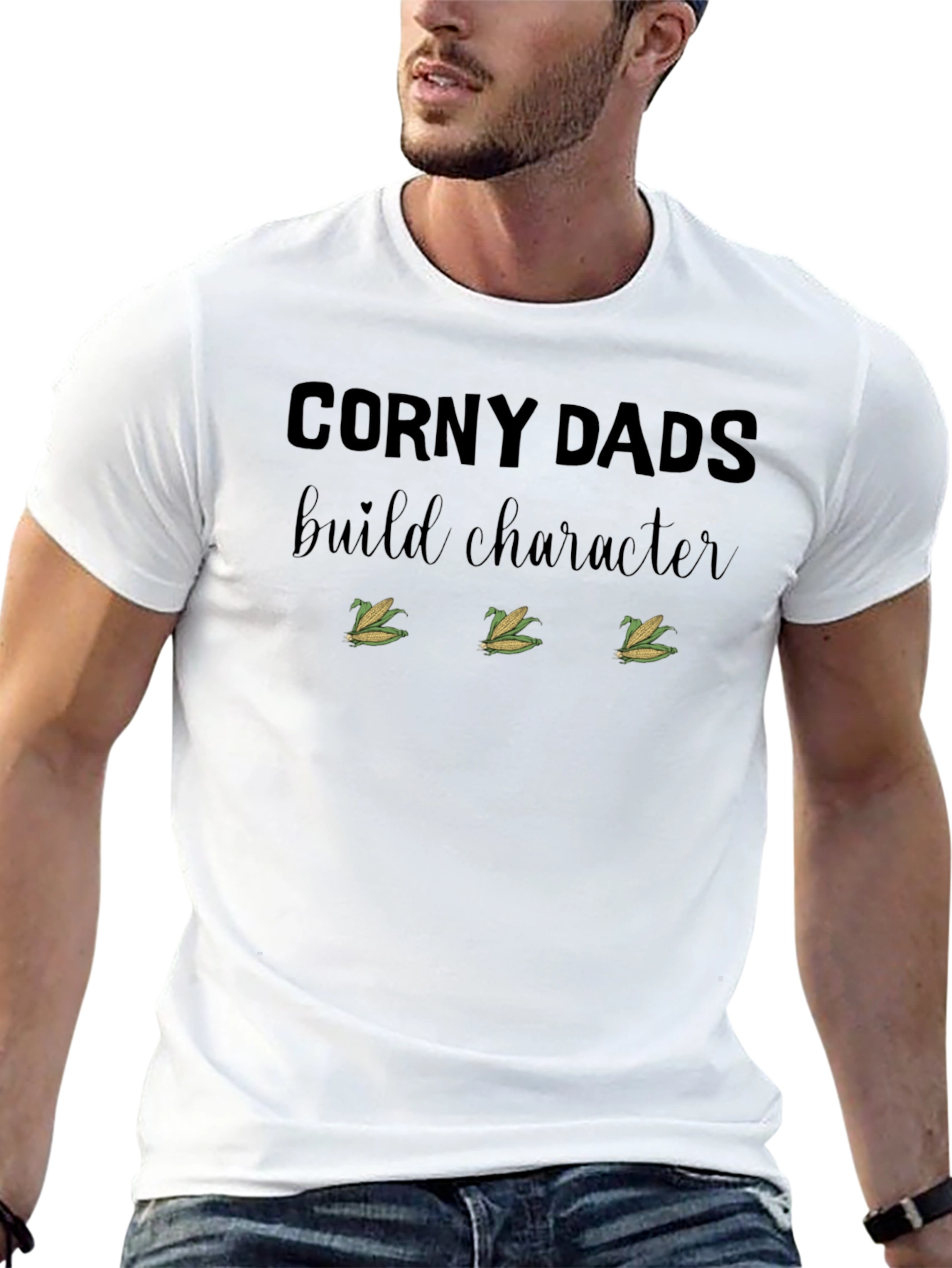 Corny Dads Build Character T-Shirt