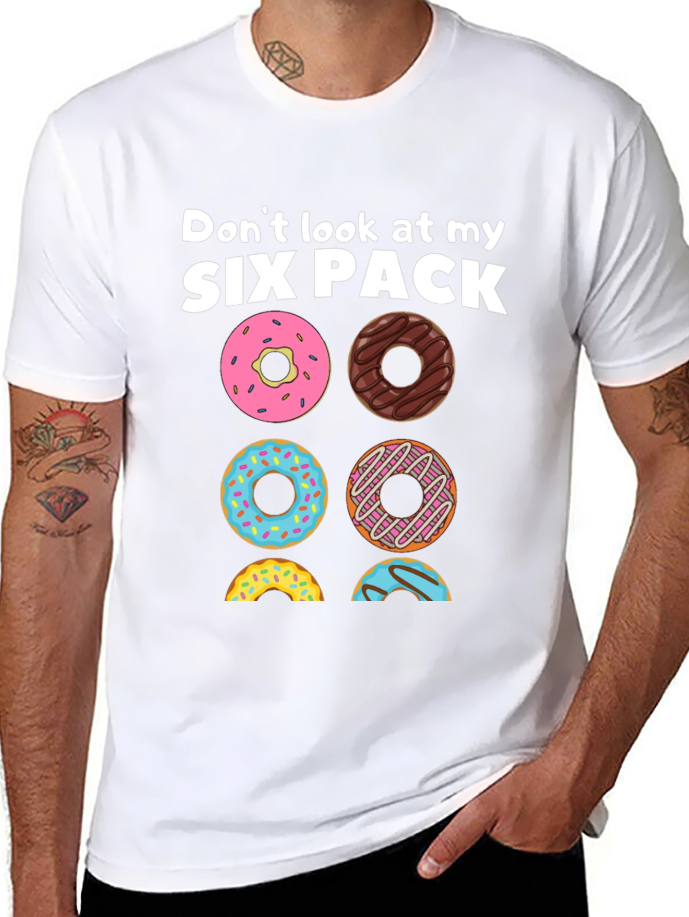 Six Pack Donuts Graphic Tee - Funny Foodie T-Shirt