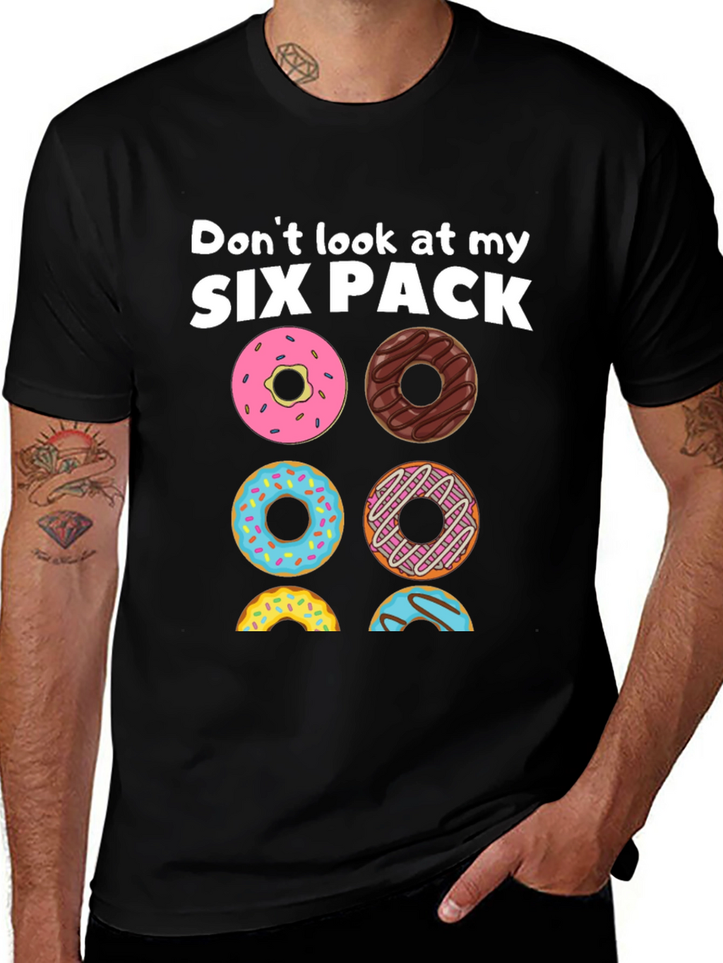 Six Pack Donuts Graphic Tee - Funny Foodie T-Shirt