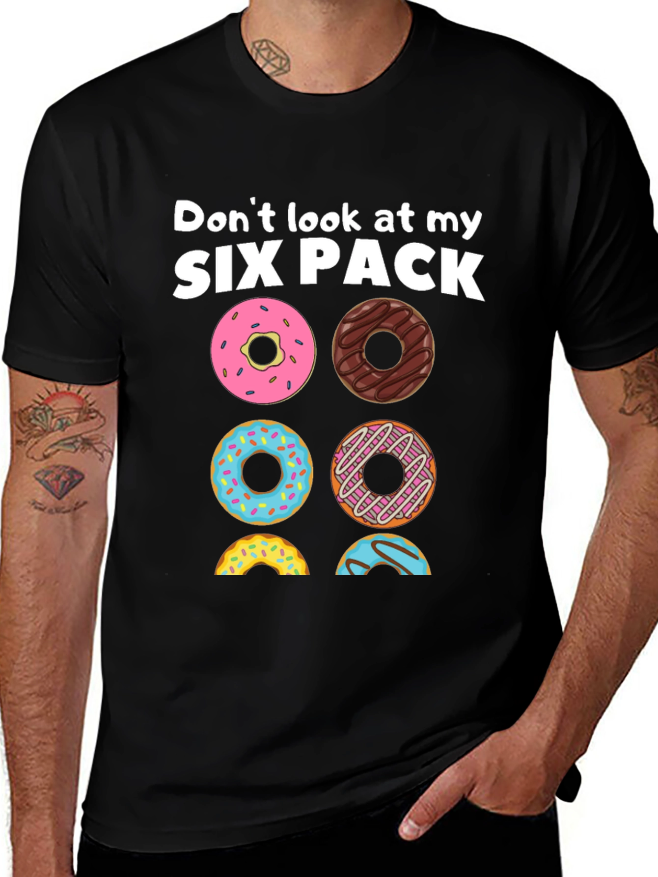 Six Pack Donuts Graphic Tee - Funny Foodie T-Shirt