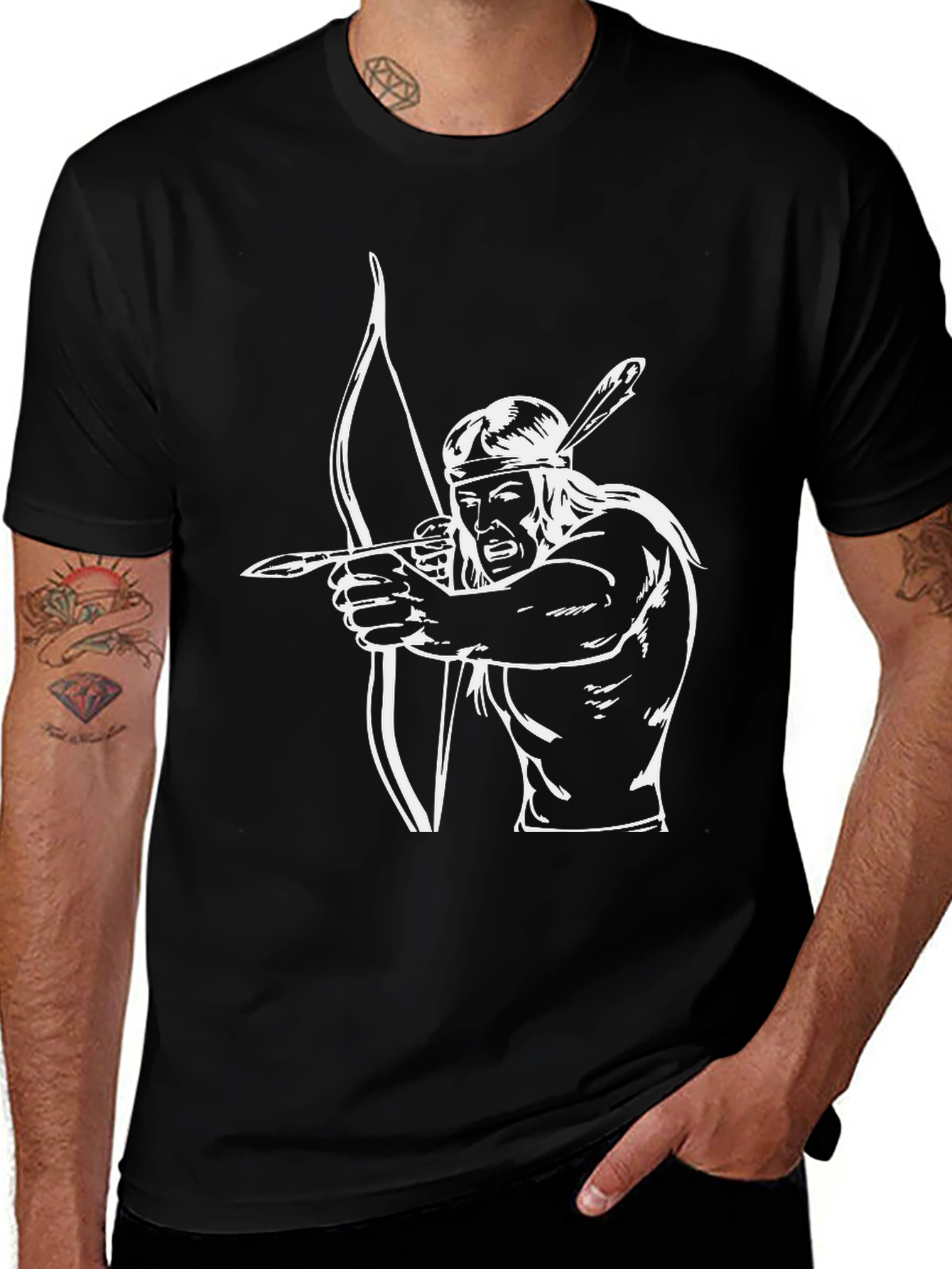 Archer Graphic Tee - Native American Style Print
