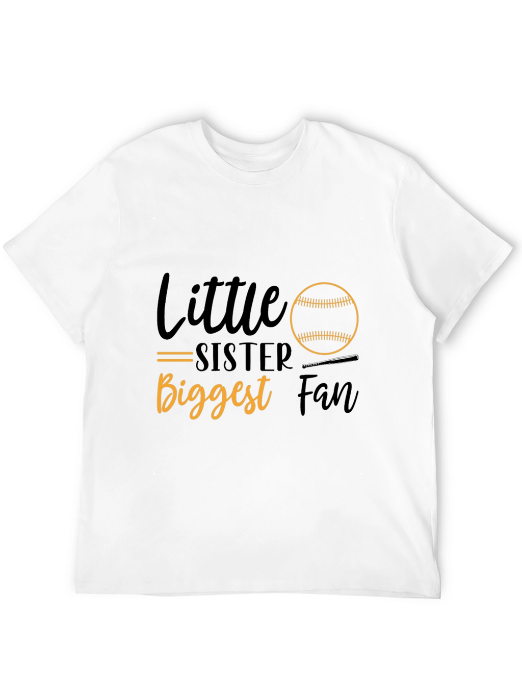 Little Sister Biggest Fan Baseball Graphic Tee