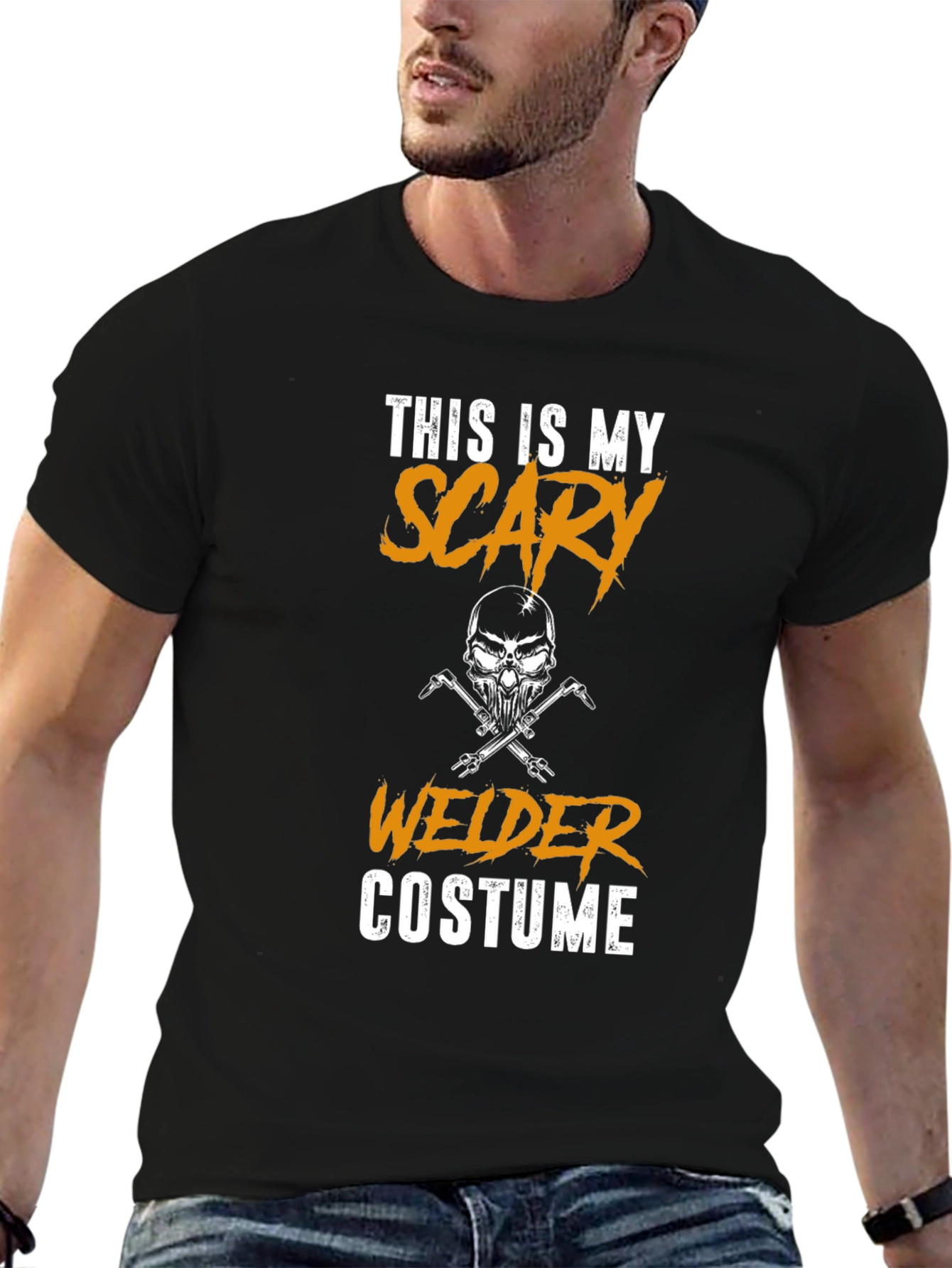 Scary Welder Costume Graphic Tee - Black