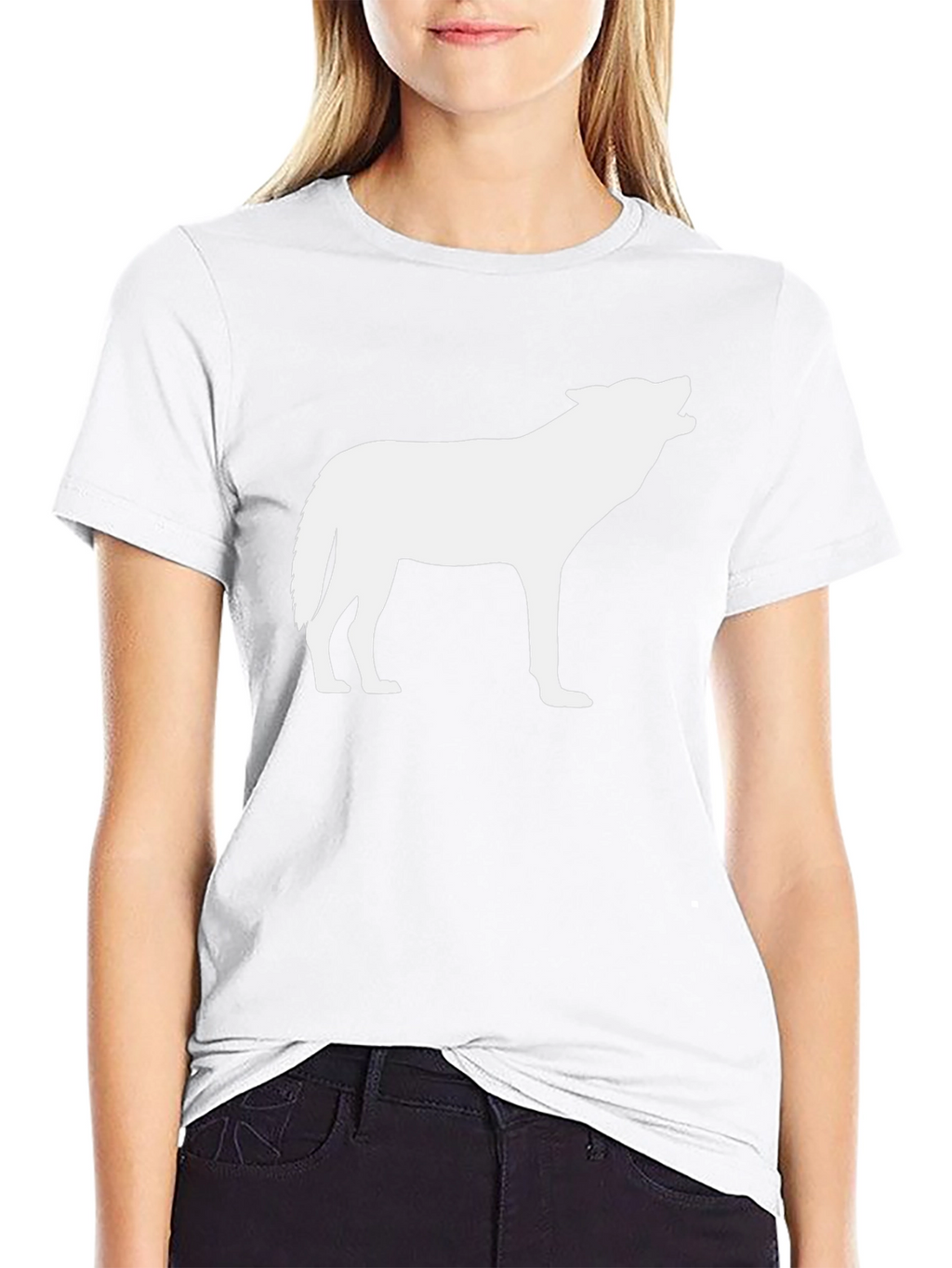 Wolf Silhouette Graphic T-Shirt - Black