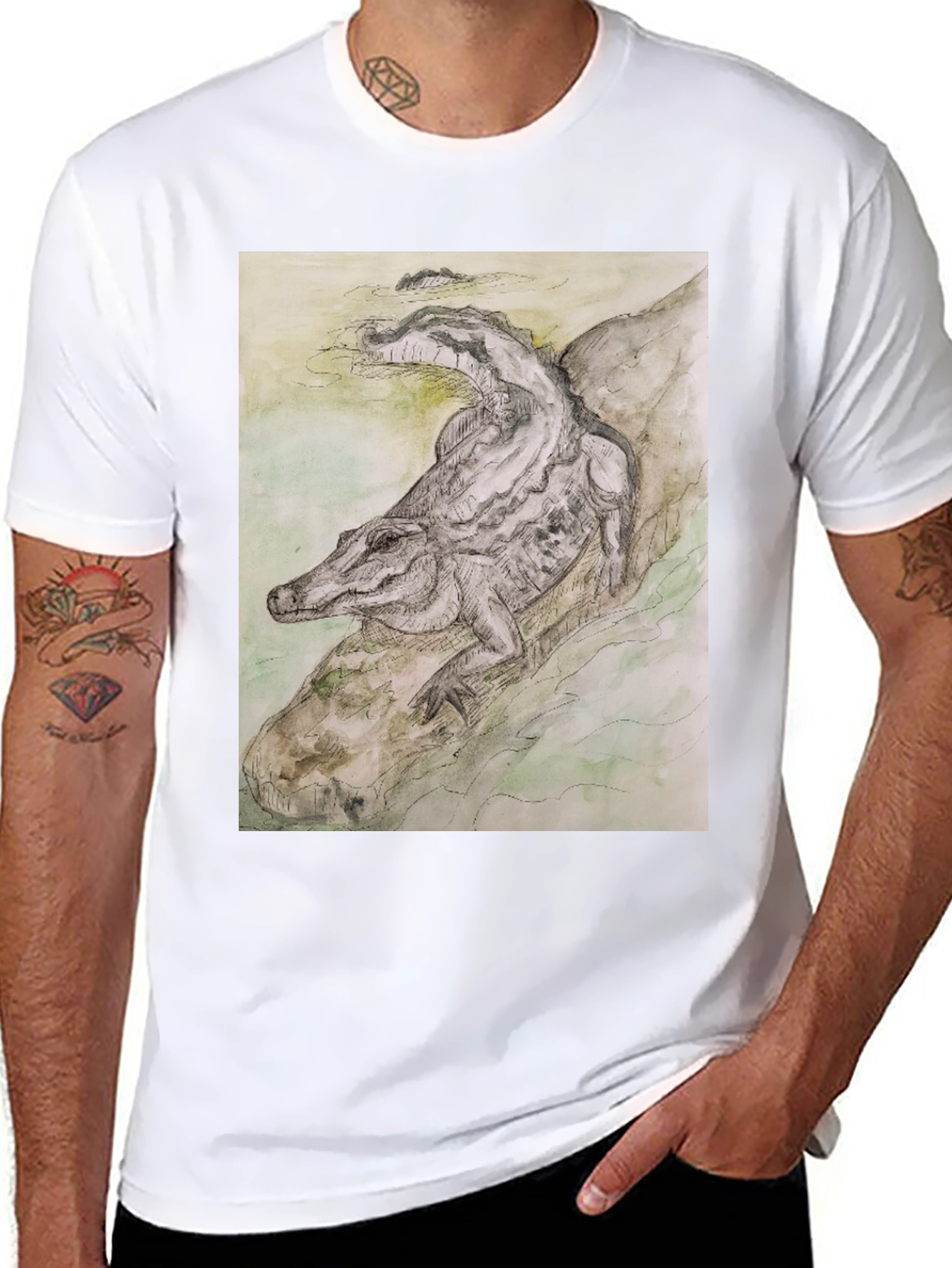 Alligator Graphic Tee - Unique Reptile Design