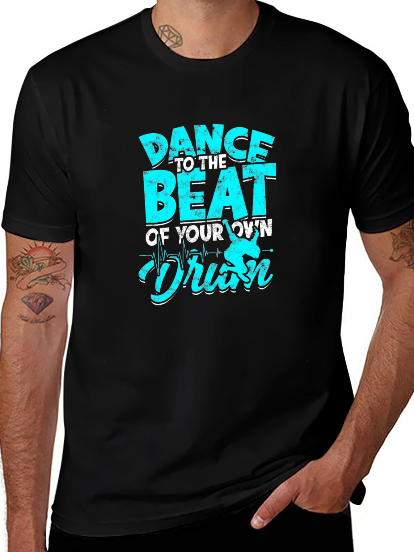 Dance to the Beat Graphic Tee - Black