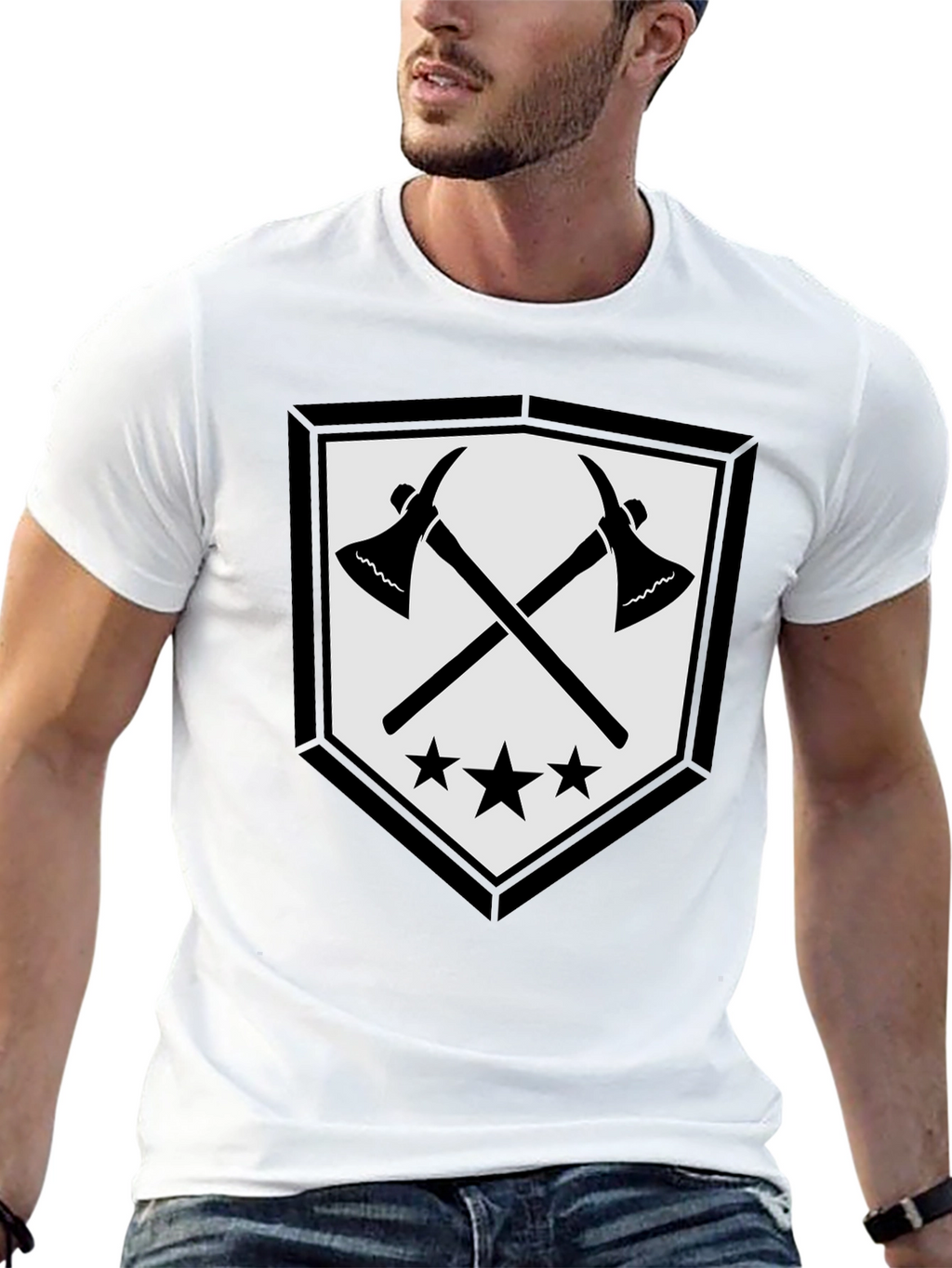 Axe & Stars Graphic T-Shirt - Mens Black Tee