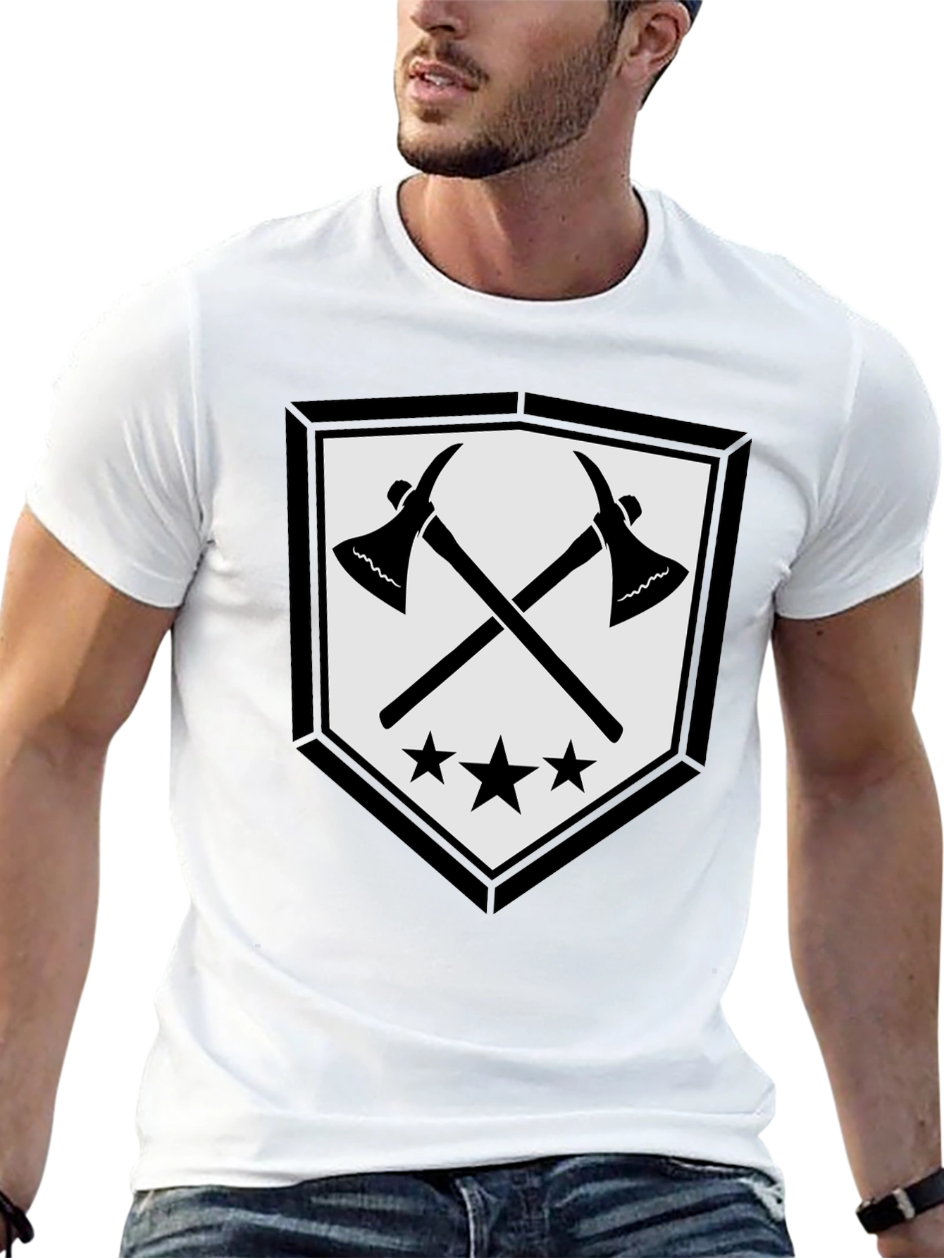 Axe & Stars Graphic T-Shirt - Mens Black Tee