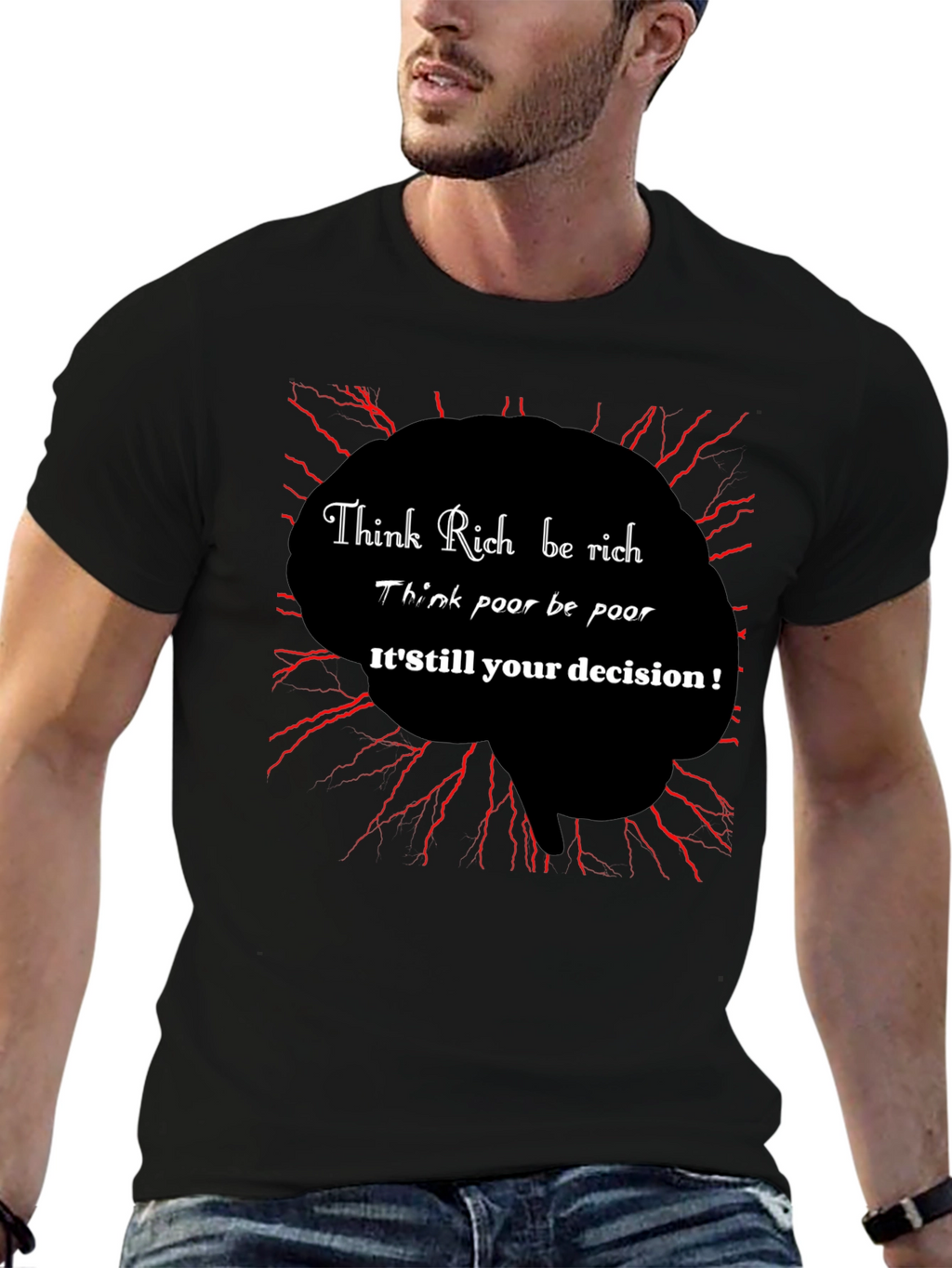 Think Rich T-Shirt Motivational Design