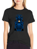 Graphic Black T-Shirt - Blue Medusa Design