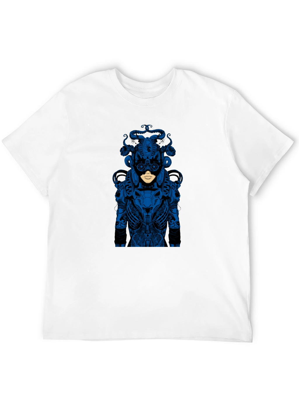 Graphic Black T-Shirt - Blue Medusa Design