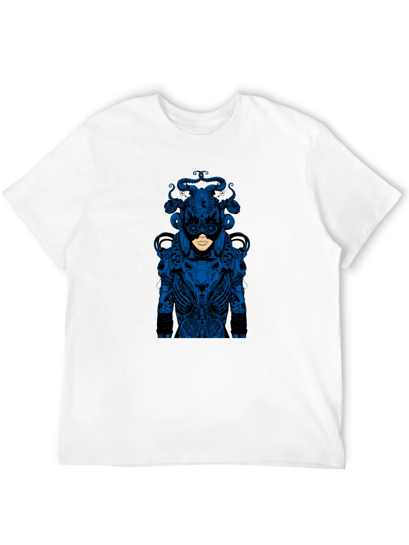 Graphic Black T-Shirt - Blue Medusa Design