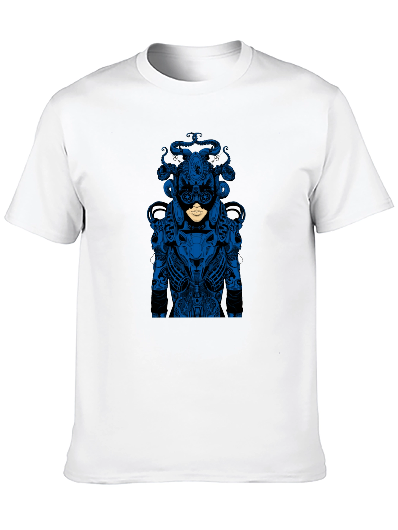 Graphic Black T-Shirt - Blue Medusa Design