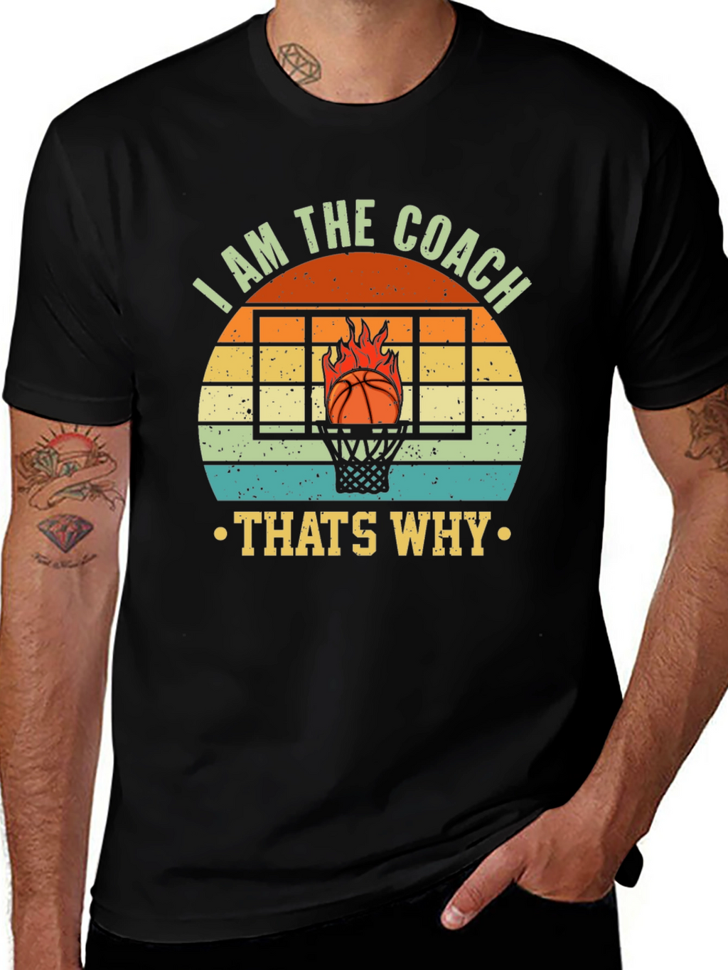 I AM THE COACH Basketball Graphic T-Shirt