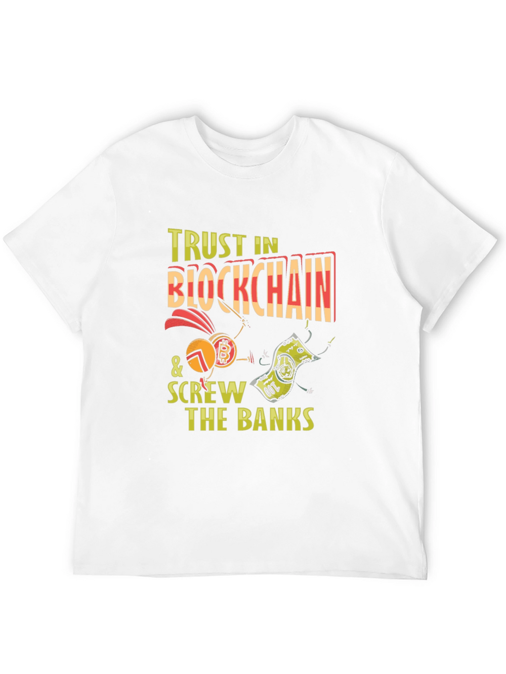 Trust Blockchain Bitcoin Graphic Tee - Crypto T-Shirt