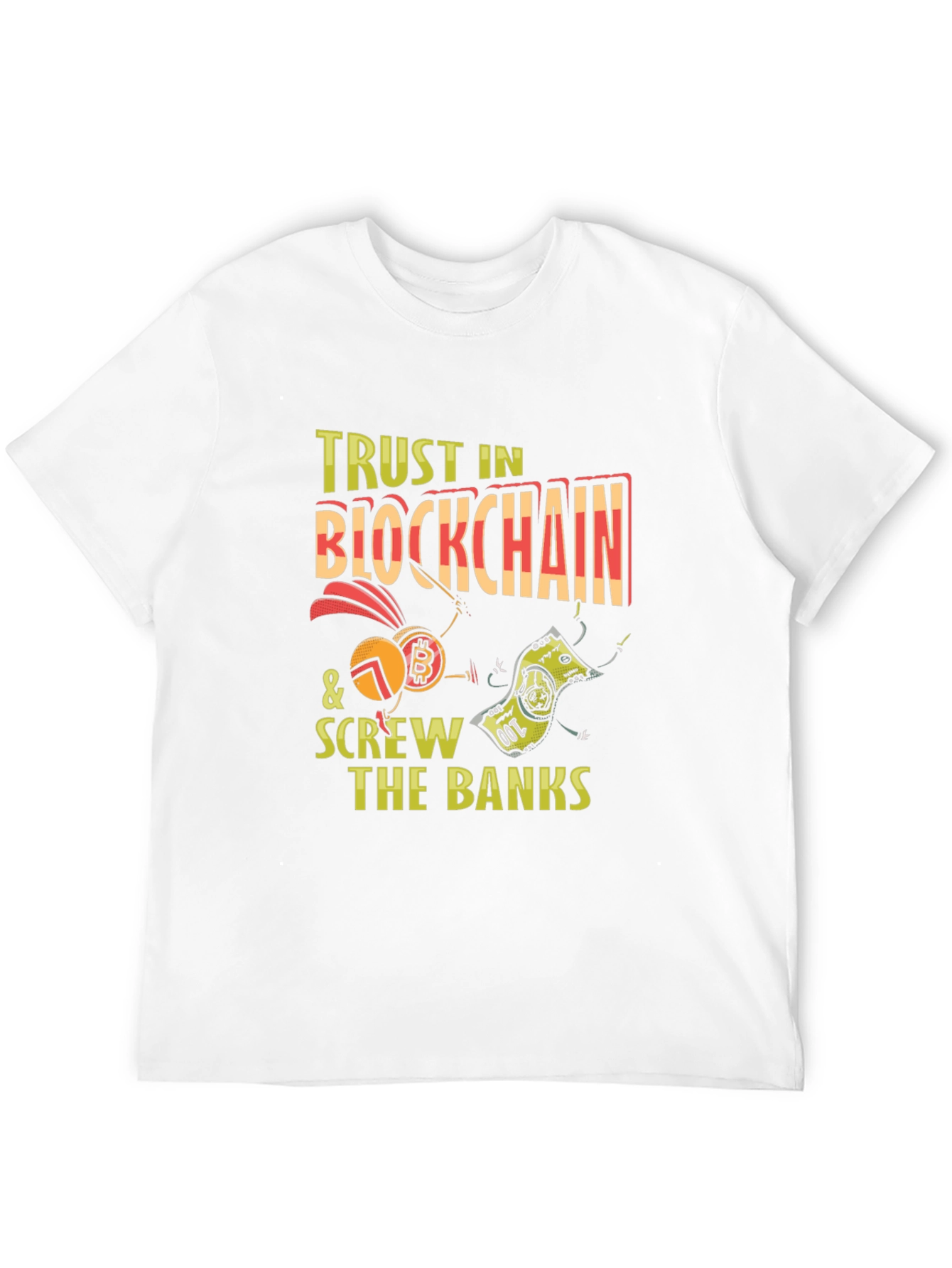 Trust Blockchain Bitcoin Graphic Tee - Crypto T-Shirt