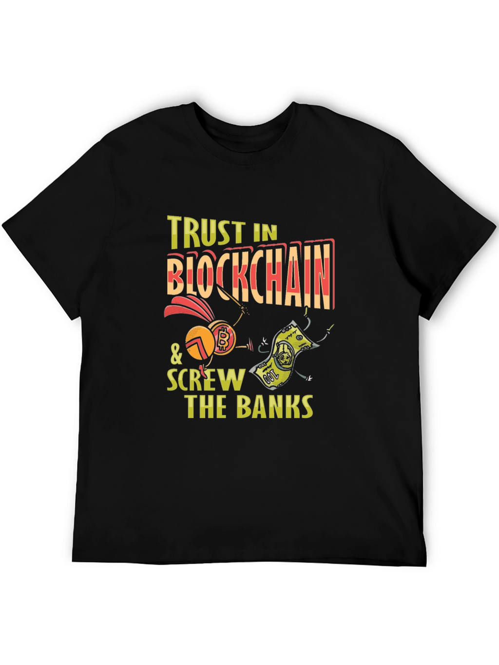 Trust Blockchain Bitcoin Graphic Tee - Crypto T-Shirt