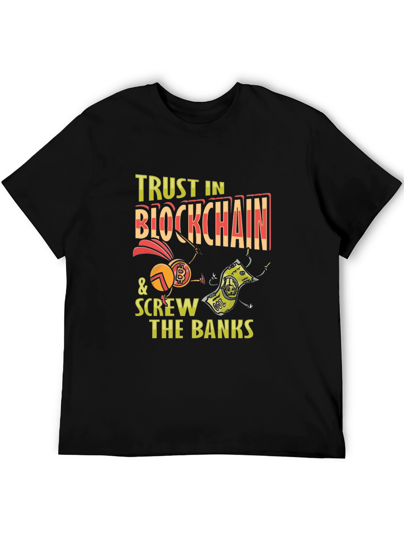 Trust Blockchain Bitcoin Graphic Tee - Crypto T-Shirt